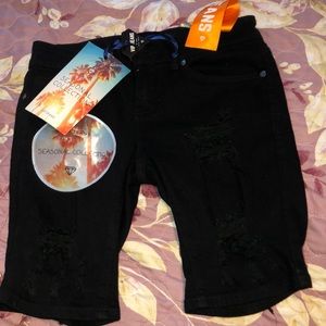 Black ripped shorts